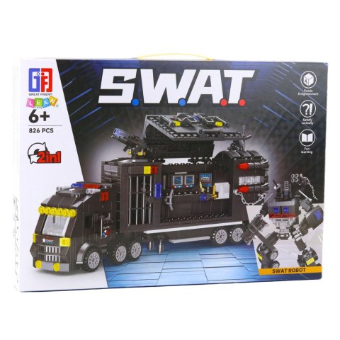 Klocki Konstrukcyjne 8w1 Pojazd SWAT Policja Robot 826 el. Klocki Konstrukcyjne 8w1 Pojazd SWAT Policja Robot 826 el.