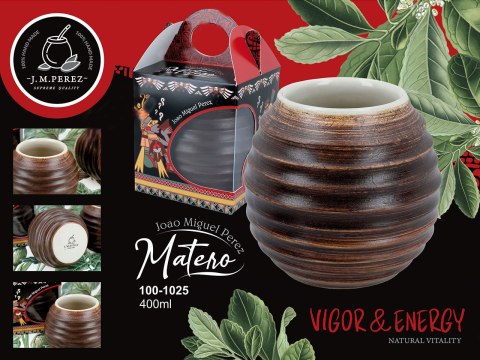 Naczynie Ceramiczne do Yerby - brązowa opona Naczynie Ceramiczne do Yerby - brązowa opona