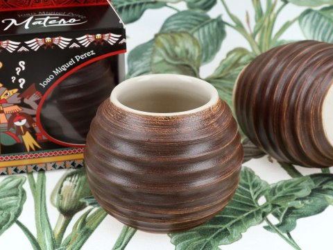 Naczynie Ceramiczne do Yerby - brązowa opona Naczynie Ceramiczne do Yerby - brązowa opona