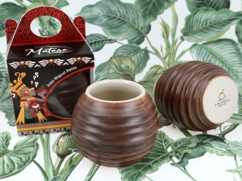 Naczynie Ceramiczne do Yerby - brązowa opona Naczynie Ceramiczne do Yerby - brązowa opona