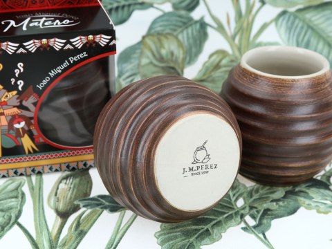 Naczynie Ceramiczne do Yerby - brązowa opona Naczynie Ceramiczne do Yerby - brązowa opona