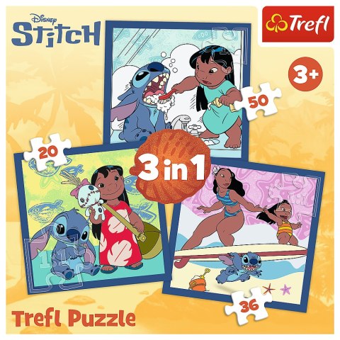 Puzzla 3w1 - Czas ze Stitchem Lilo and Stitch Trefl 34896 Puzzla 3w1 - Czas ze Stitchem Lilo and Stitch Trefl 34896