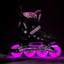 NH10905 4w1 różowe LED ROZM. M(35-38) ŁYŻWOROLKI Z WYM. PŁOZĄ HOKEJOWĄ NILS EXTREME