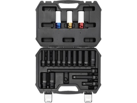 ZESTAW NASADEK UDAROWYCH DŁUGICH 1/2'' 18 SZT. ZESTAW NASADEK UDAROWYCH DŁUGICH 1/2'' 18 SZT.