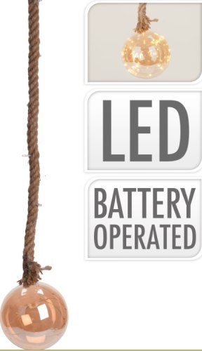 Bombka szklana dekoracyjna 24LED na sznurze śr.15cm Bombka szklana dekoracyjna 24LED na sznurze śr.15cm