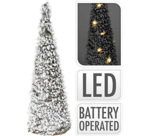 Choinka bożonarodzeniowa rattanowa 20 LED piramida dekoracyjna 40 cm zielony ze sztucznym śniegiem na baterie IP20 Choinka bożonarodzeniowa rattanowa 20 LED piramida dekoracyjna 40 cm zielony ze sztucznym śniegiem na baterie IP20