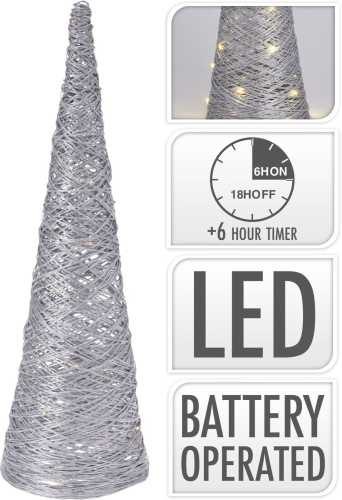 Choinka świąteczna rattanowa 20 LED dekoracyjna w kolorze srebrnym 40 cm Choinka świąteczna rattanowa 20 LED dekoracyjna w kolorze srebrnym 40 cm