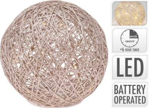 Kula świetlna dekoracyjna w kolorze metalicznym złocie 15 LED światło białe 15x15x14 cm Kula świetlna dekoracyjna w kolorze metalicznym złocie 15 LED światło białe 15x15x14 cm