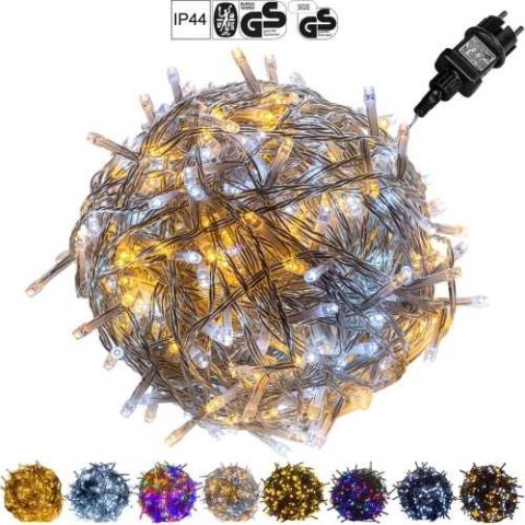 Lampki choinkowe 200 LED 20 m ciepłe/zimne białe IP44