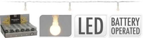 Lampki dekoracyjne 10LED kulki ciepłe białe LED na baterie