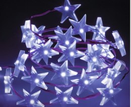 Lampki na druciku Gwiazdki 40 LED zimne białe na baterie