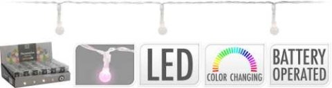 Lampki ogrodowe 10LED kulki kolorowe LED na baterie Lampki ogrodowe 10LED kulki kolorowe LED na baterie
