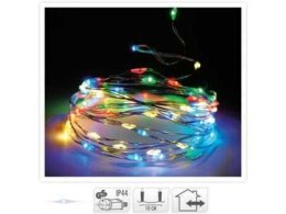 Lampki świąteczne na srebrnym druciku 80 LED kolorowe lampki dekoracyjne