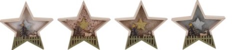 Ozdoba bożonarodzeniowa dekoracja wisząca drewniana Gwiazda 19cm LED Ozdoba bożonarodzeniowa dekoracja wisząca drewniana Gwiazda 19cm LED