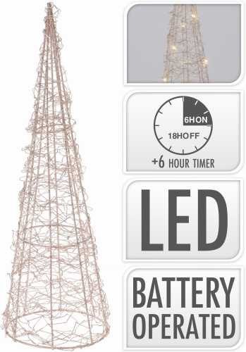 Piramida stożek z metalu 10 LED 40cm timer złota Piramida stożek z metalu 10 LED 40cm timer złota
