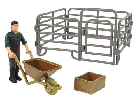 Zestaw 8 elementów Zwierzęta Wiejskie + Farmer Zagroda Akcesoria Zestaw 8 elementów Zwierzęta Wiejskie + Farmer Zagroda Akcesoria