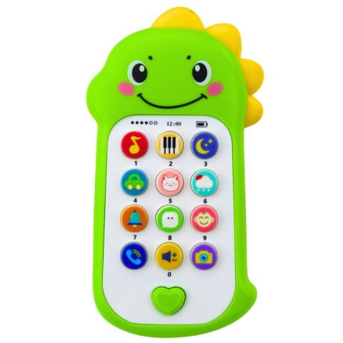 Interaktywny Telefon Edukacyjny Dla Malucha Dźwięki Melodie Dinozaur Zielony Interaktywny Telefon Edukacyjny Dla Malucha Dźwięki Melodie Dinozaur Zielony