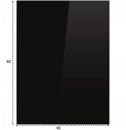 Podstawa szklana hartowana - szyba pod Piec lub Kominek 60x40 cm CZARNA