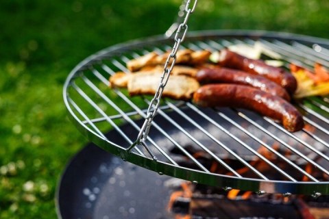 GRILL OGRODOWY na wysięgniku ŻURAW ruszt nierdzewny + palenisko + trójnóg GRILL OGRODOWY na wysięgniku ŻURAW ruszt nierdzewny + palenisko + trójnóg