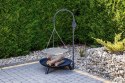 GRILL OGRODOWY na wysięgniku ŻURAW ruszt nierdzewny + palenisko + trójnóg