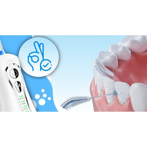 Irygator dentystyczny do zębów bezprzewodowy 4 tryby 7 końcówek 300 ml - zestaw Irygator dentystyczny do zębów bezprzewodowy 4 tryby 7 końcówek 300 ml - zestaw