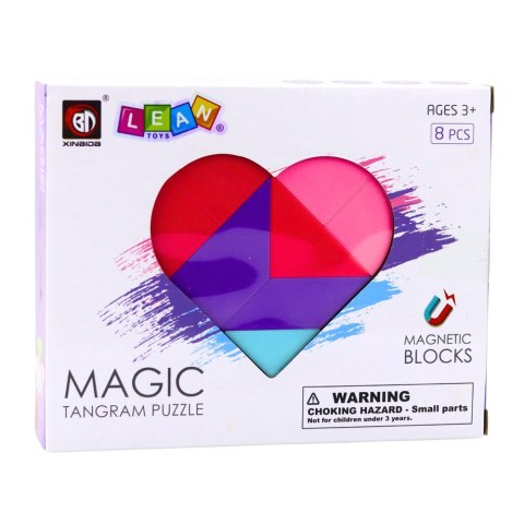 Klocki Magnetyczne Tangram Układanka Serce Naklejki 8 el. Klocki Magnetyczne Tangram Układanka Serce Naklejki 8 el.