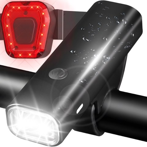 Lampka rowerowa akumulatorowa przód tył 2000 mAh do 400lm Lampka rowerowa akumulatorowa przód tył 2000 mAh do 400lm