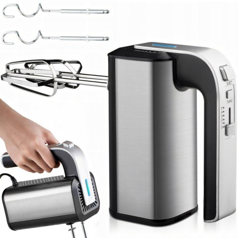 Mikser robot kuchenny ręczny 5 prędkości TURBO 300 W - srebrny Mikser robot kuchenny ręczny 5 prędkości TURBO 300 W - srebrny
