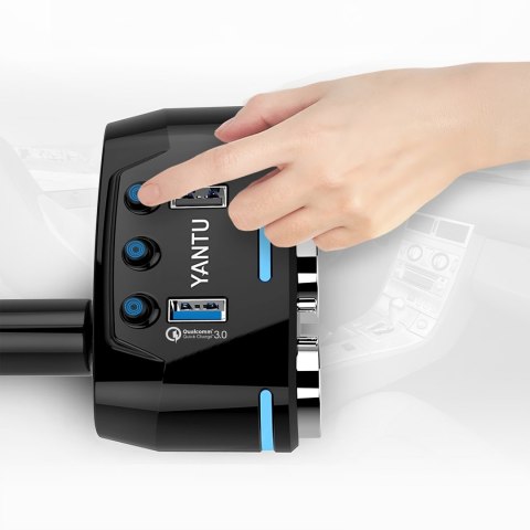 Rozdzielacz gniazda zapalniczki ładowarka 2x USB-A LCD 12/24 V 100 W Rozdzielacz gniazda zapalniczki ładowarka 2x USB-A LCD 12/24 V 100 W