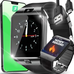 Smartwatch zegarek multifunkcyjny na kartę SIM aparat połączenia BT microSD