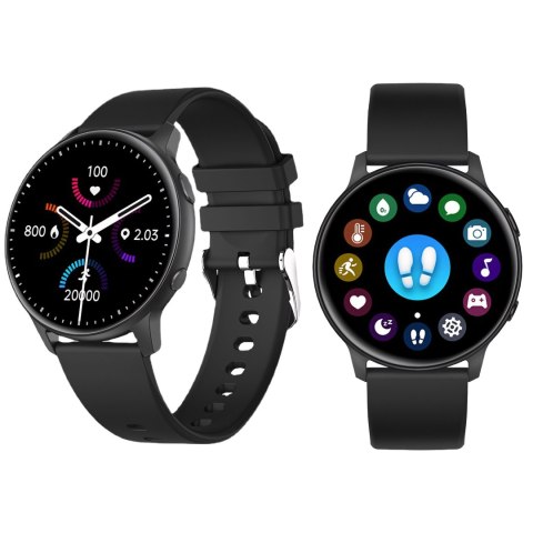 Smartwatch zegarek sportowy funkcyjny pulsometr ciśnieniomierz sen muzyka 45 mm - czarny Smartwatch zegarek sportowy funkcyjny pulsometr ciśnieniomierz sen muzyka 45 mm - czarny