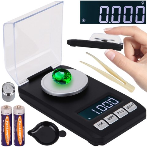 Waga jubilerska elektroniczna przenośna na baterie 0.001-20g / 0.001g Waga jubilerska elektroniczna przenośna na baterie 0.001-20g / 0.001g