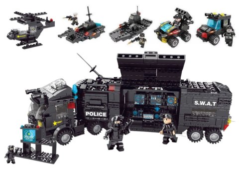 Klocki Konstrukcyjne Służby Specjalne Policja Helikopter Łódź Zestaw MIX Klocki Konstrukcyjne Służby Specjalne Policja Helikopter Łódź Zestaw MIX