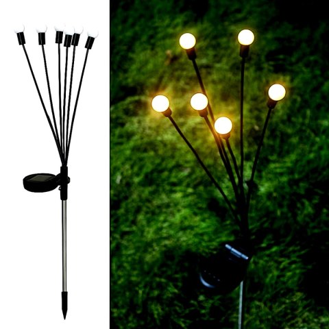 LAMPA SOLARNA TAŃCZĄCE NA WIETRZE KULECZKI BIAŁE 6 LED 72CM LAMPA SOLARNA TAŃCZĄCE NA WIETRZE KULECZKI BIAŁE 6 LED 72CM