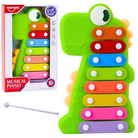 Cymbałki Instrument Muzyczny Dla Malucha 8 Płytek Dinozaur Zielony Cymbałki Instrument Muzyczny Dla Malucha 8 Płytek Dinozaur Zielony