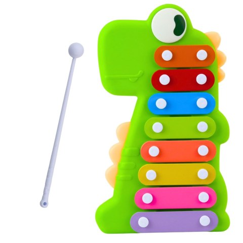 Cymbałki Instrument Muzyczny Dla Malucha 8 Płytek Dinozaur Zielony Cymbałki Instrument Muzyczny Dla Malucha 8 Płytek Dinozaur Zielony