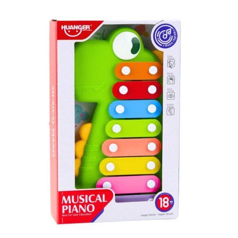 Cymbałki Instrument Muzyczny Dla Malucha 8 Płytek Dinozaur Zielony Cymbałki Instrument Muzyczny Dla Malucha 8 Płytek Dinozaur Zielony