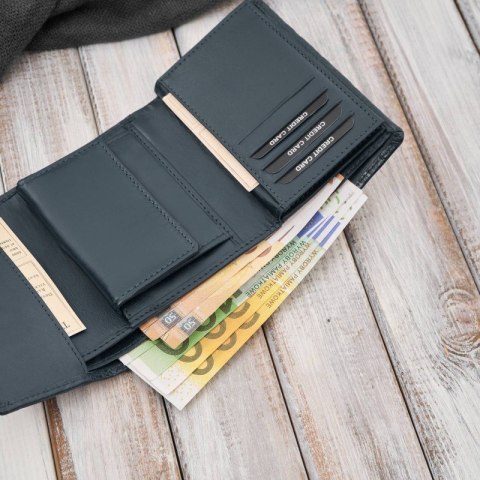 Portfel damski skórzany granatowy w orientacji poziomej RFID Paolo Peruzzi AL-15-NV Portfel damski skórzany granatowy w orientacji poziomej RFID Paolo Peruzzi AL-15-NV