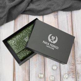 Portfel damski skórzany zielony w orientacji poziomej RFID Paolo Peruzzi AL-15-GB