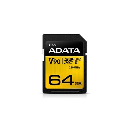 ADATA Premier ONE UHS-II U3 64 GB, SDXC, Flash memory class 10