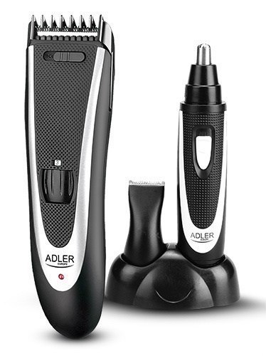 Adler AD 2822 Hair clipper + trimmer, 18 hair clipping lengths, Thinning out function, Stainless steel blades, Black Adler AD 2822 Hair clipper + trimmer, 18 hair clipping lengths, Thinning out function, Stainless steel blades, Black