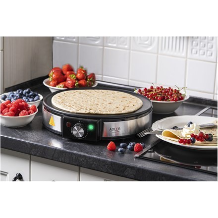 Adler Crepe Maker AD 3058 1600 W, Number of pastry 1, Crepe, Stainless Steel/Black Adler Crepe Maker AD 3058 1600 W, Number of pastry 1, Crepe, Stainless Steel/Black