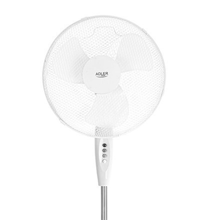 Adler Fan AD 7323w Stand Fan, Number of speeds 3, 90 W, Oscillation, Diameter 40 cm, White Adler Fan AD 7323w Stand Fan, Number of speeds 3, 90 W, Oscillation, Diameter 40 cm, White