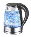Adler Kettle AD 1225 Standard, 2000 W, 1.7 L, Glass, 360° rotational base, Stainless steel/Black