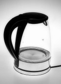 Adler Kettle AD 1225 Standard, 2000 W, 1.7 L, Glass, 360° rotational base, Stainless steel/Black