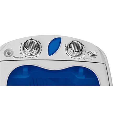 Adler Washing machine AD 8051 , Top loading, Washing capacity 3 kg, Unspecified RPM, Depth 37 cm, Width 38 cm, White/Blue