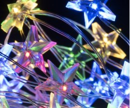 Lampki na druciku 40 LED gwiazdki 2m kolorowe IP20 na baterie