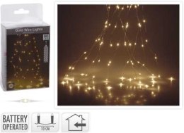 Lampki na druciku 80 LED ciepłe białe na baterie IP20