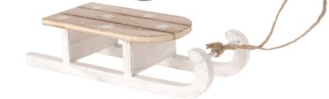 Sanie ozdoba bożonarodzeniowa drewniane Sanki z białymi płozami 21,5x8x5,5cm Sanie ozdoba bożonarodzeniowa drewniane Sanki z białymi płozami 21,5x8x5,5cm