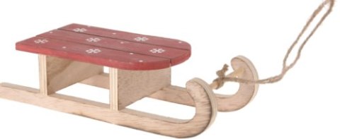 Sanie ozdoba bożonarodzeniowa drewniane Sanki z czerwonym siedziskiem 21,5x8x5,5cm Sanie ozdoba bożonarodzeniowa drewniane Sanki z czerwonym siedziskiem 21,5x8x5,5cm